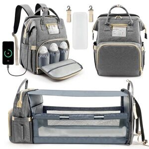 Baby Diaper Backpack in Grey